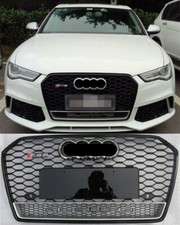  RS6 Stil Schwarz+Chrome Grill Kühlergrill Frontgrill Für Audi A6 C7 2016-2018