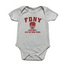 Official Licensed FDNY T- Shirt Size 6-9 Months White Red Baby