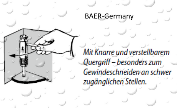 Werkzeughalter Baer Mit Knarre M5 - M12 100 Mm Lang FüR Gewindebohrer Windeisen-image