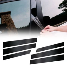 6 PCS Black Pillar Posts For 2007-2011 Honda CRV Window Door Trim Cover Panel US