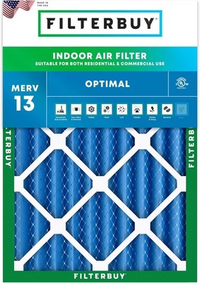 Filterbuy 24x30x4 Pleated Air Filters, Replacement for HVAC AC Furnace (MERV 13)