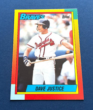 1990 Topps Traded Baseball Dave Justice Rookie Card #48T Set Break NM. rookie card picture