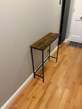 Slim Console Table Rustic Brown Industrial Entryway 750 x 240 x 750 mm