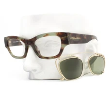 Giorgio Armani Eyeglasses Clip-On Sunglass Lens AR8185U Green Havana 50mm w/case