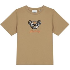 Burberry Beige Thomas Bear Logo T-Shirt Girls Boys Short Sleeve Size 8