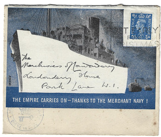 WWII Merchant Navy Propaganda Envelope To Marchioness of Londonderry 1942?