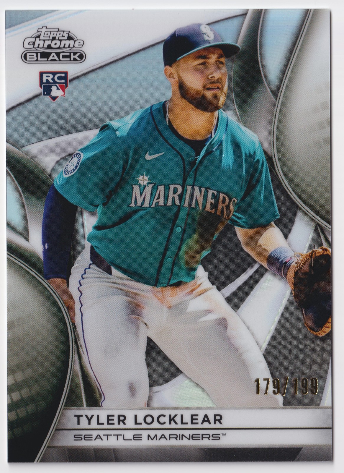 2025 Topps Chrome Black #117 Tyler Locklear Refractors #/199 Rookie RC Mariners