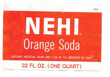 NEHI ORANGE SODA--ONE QUART--PAPER LABEL---USED