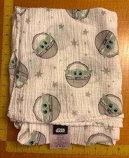 Lambs Ivy Star Wars Mandalorian The Child Grogu Muslin Swaddle Baby Blanket