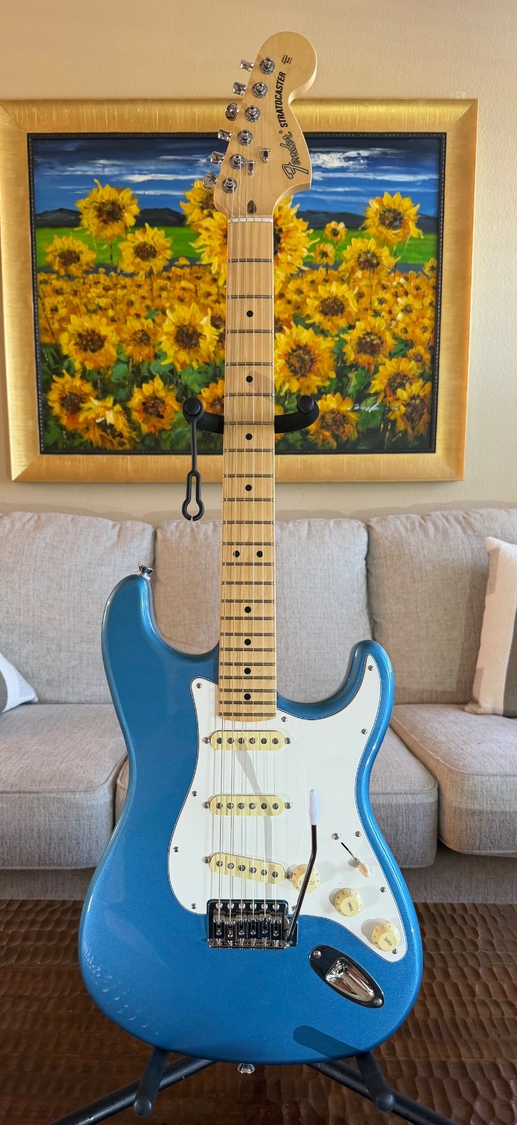 Fender American Stratocaster Guitar Faded Lake Placid Blue 2022 - Gloss