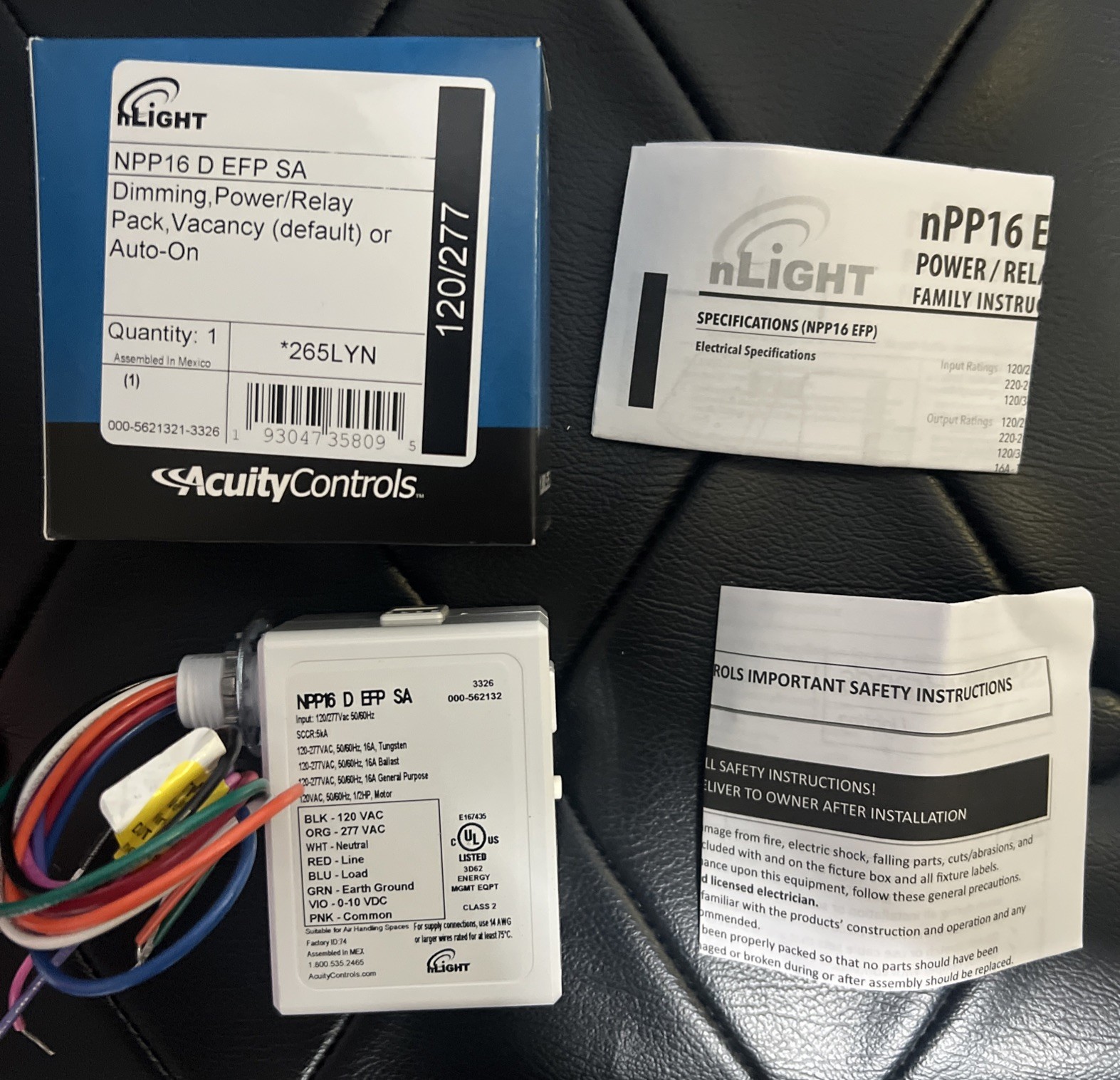 Acuity nLight NPP16 D EFP SA Power Pack 120/277V 16A 0-10V Dimming *NEW*
