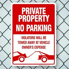 No Parking Violators Will Be Towed Away Outdoor Tin Metal Signs Home D cor 8x12
