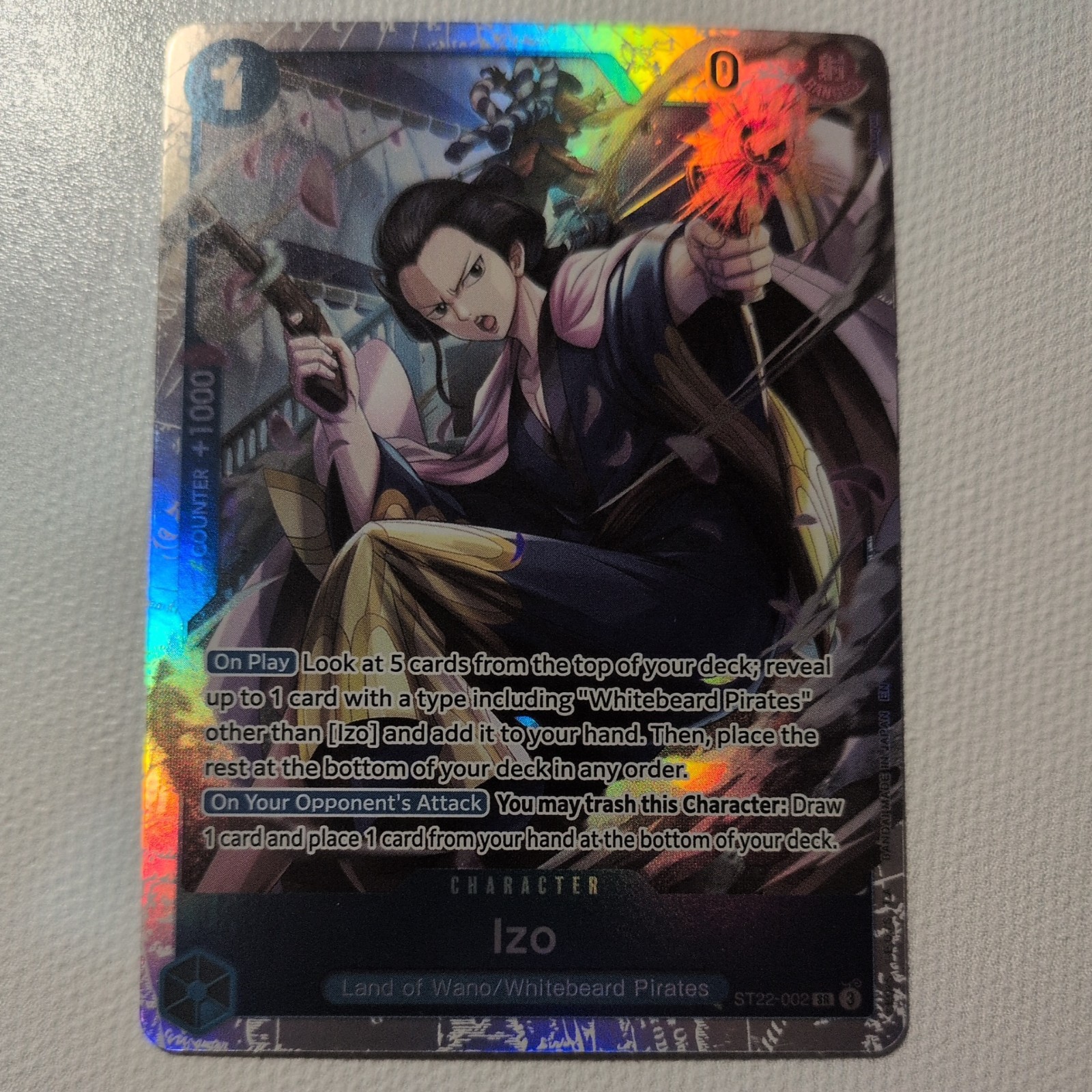Izo ST22-002 SR ONE PIECE Tcg Game NM Blue Starter Deck 22: Ace & Newgate