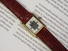 Must de Cartier Tank Vermeil 5057001 20x28mm White Roman Dial Very Clean! 7