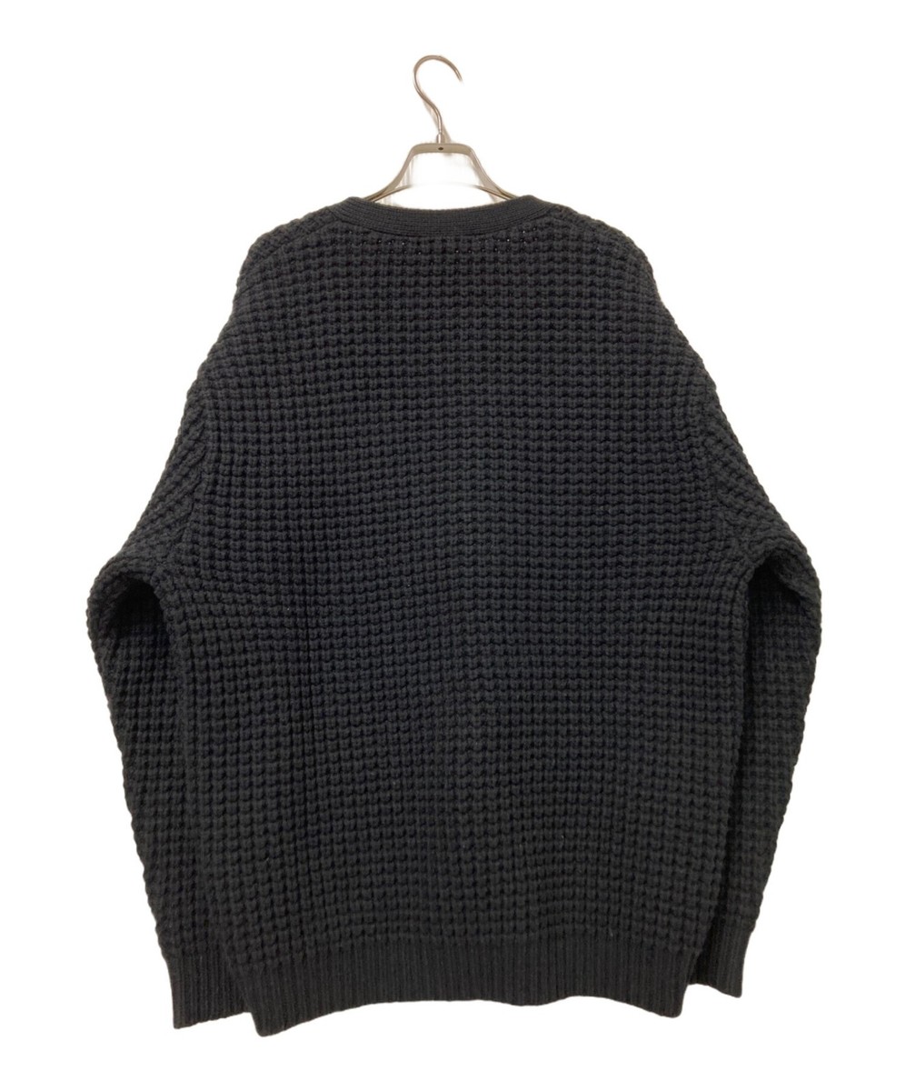 SUPREME Waffle Knit Cardigan Size: L Black Men | eBay
