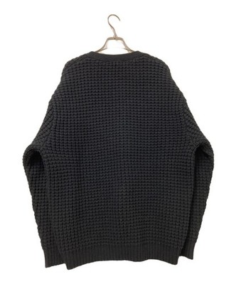 SUPREME Waffle Knit Cardigan Size: L Black Men | eBay