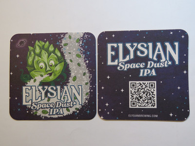 Beer Pub Coaster ~ ELYSIAN Brewing Space Dust, A Great IPA ~ Seattle, WASHINGTON