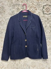 Vintage Geiger Tyrol Wool Coat Austria Size 40 Navy Blue EXCELLENT