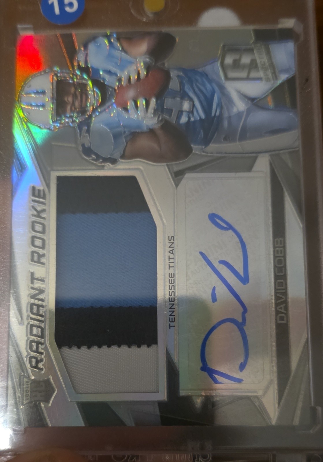 2015 Panini Spectra - Radiant Rookie Patch Signatures David Cobb #RRMS-DC /99 