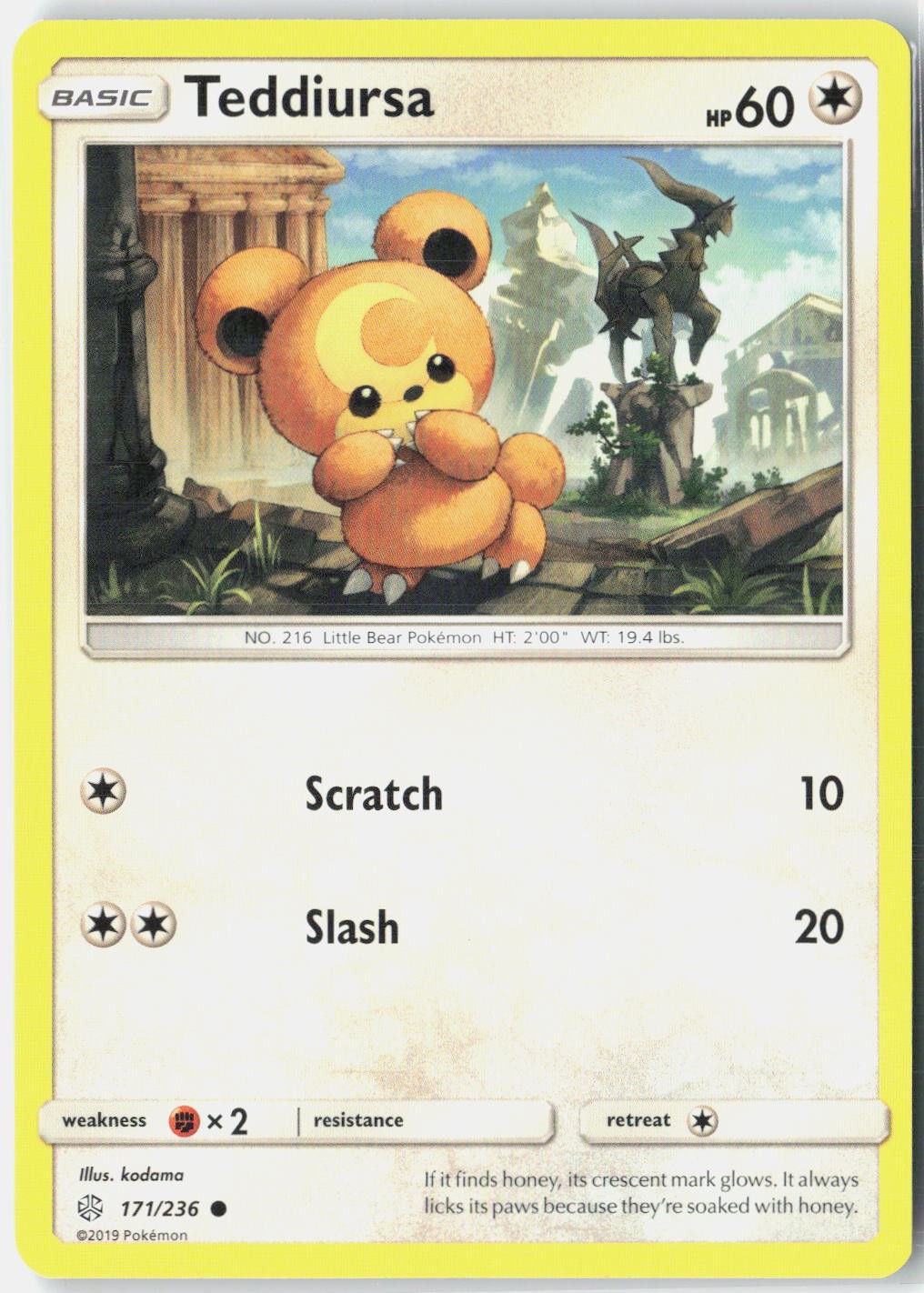 Teddiursa SM - Cosmic Eclipse 171/236 Pokemon Card Normal
