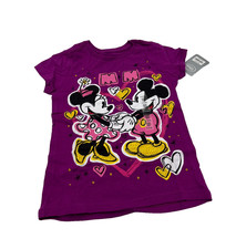 Disney Store Minnie  Mickey Mouse Girls T-Shirt Purple Size S 5/6 New