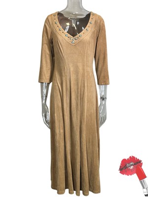 Karen Alexander Dress Women Medium Tan Faux Turquoise Beaded Western Maxi | eBay Karen Alexander Dress Women Medium Tan Faux Turquoise Beaded Western Maxi | eBay