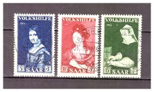 Saarland 1956 Volkshilfe Gem&auml;lde Mi.376-378 gestempelt