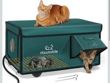 Rolimate Indestructible Heated Cat House for Outside Cats Winter Weatherproof