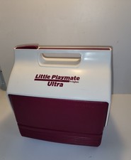 Vintage Little Playmate by Igloo Personal Cooler. Burgundy & White Made in USA.