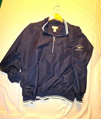 Cutter & Buck Ladies Large Navy Blue Half Zip Golf Windbreaker Pullover Jacket