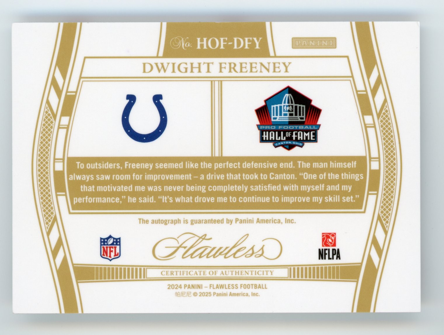 2024 PANINI FLAWLESS DWIGHT FREENEY AUTO 15/15 HALL OF FAME RUBY #HOF-DFY view 2