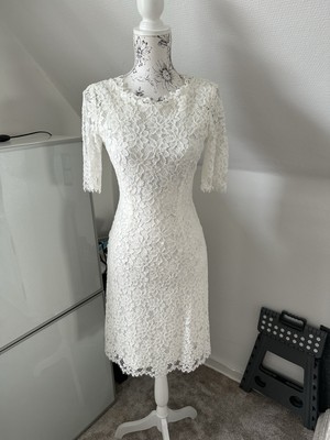 Hugo Boss Kleid Kalissy Weiß Floral Spitze Offwhite 32