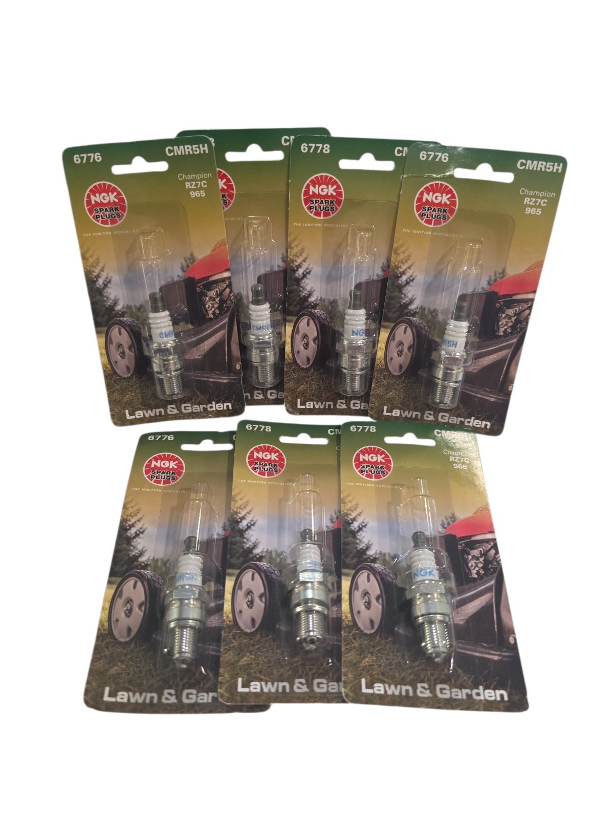  7 PIECE   CMR5H NEW OEM APPROVED NGK 6776 SPARK PLUGS LAWN  GARDEN 