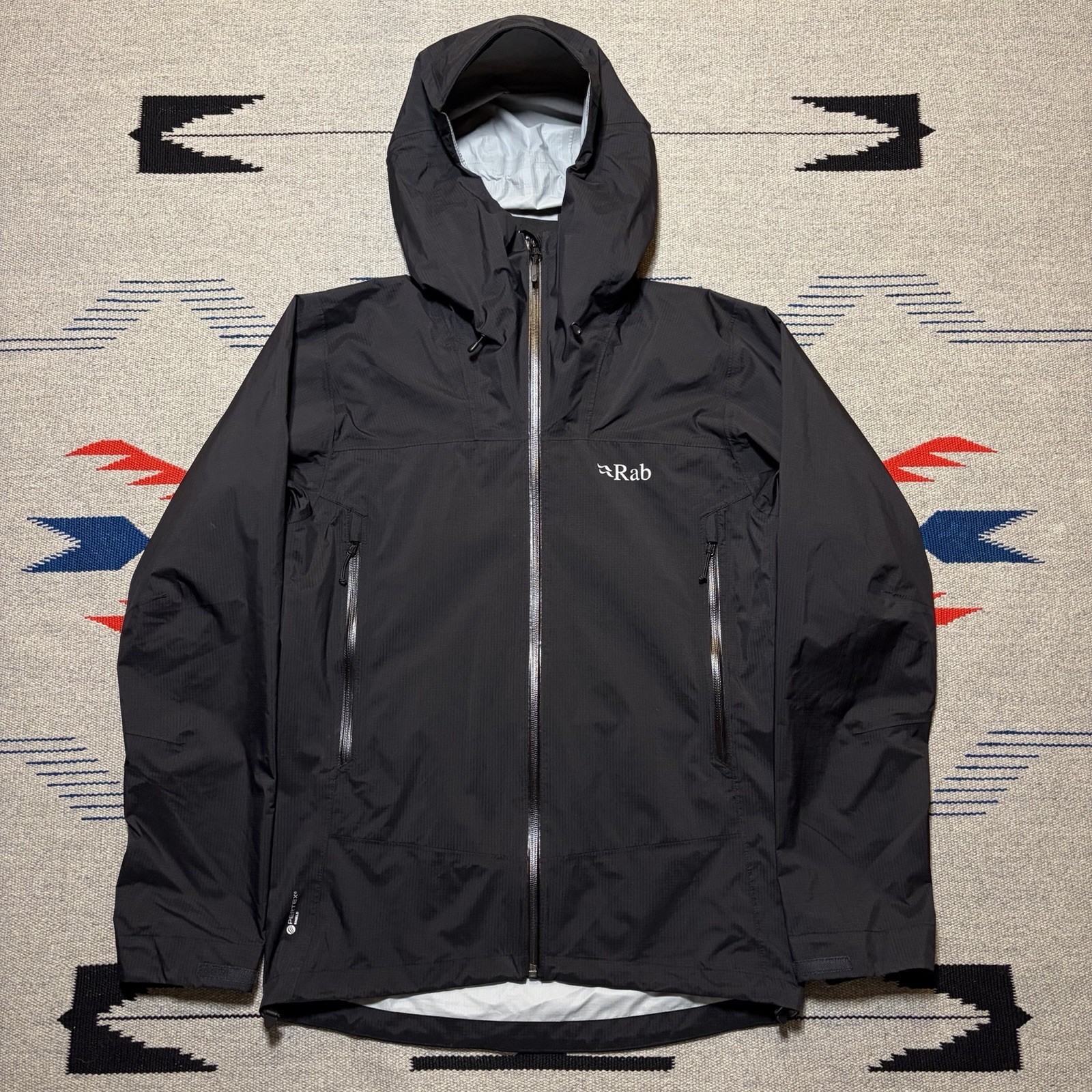 Men&rsquo;s Small Black Waterproof Full Zip Rain Hooded