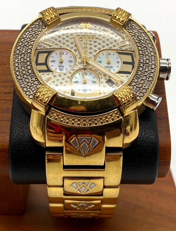 Aqua Master Gold Tone Chronograph 20 Diamond Quartz Men's Watch 45mm SAM79 - Image 2 of 4