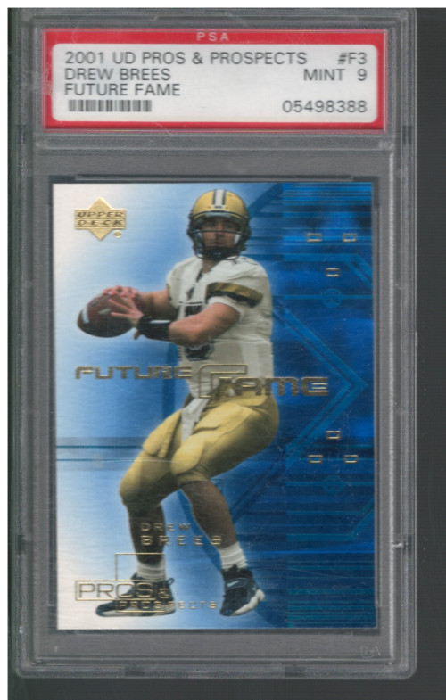 SLA201- 2001 Upper Deck Pros Prospects Future Fame #F3 Drew Brees - PSA Mint 9