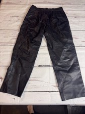 Vintage Pleated High Waisted Black Leather Pants Medium Women  s