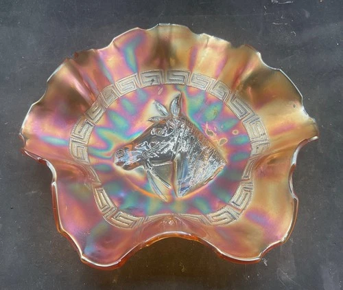 OUTSTANDING EXAMPLE VINTAGE CARNIVAL DUGAN MARIGOLD PONY BOWL KILLER IRIDESCENCE