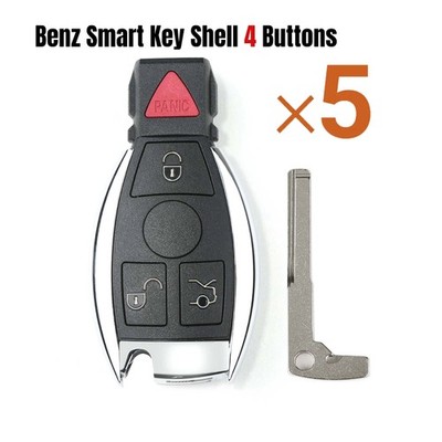 5pcs fit for Mercedes Benz Smart Key Shell 4 Buttons work for Xhorse CG BE Key