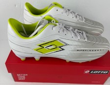LOTTO Men  s SOLISTA 700 IX FG White/Green Soccer Cleats- 221357-CX5- New in Box