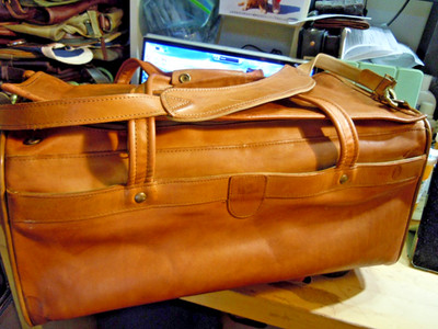 Vintage Hartmann belting  leather Saddle Weekender Travel brown duffle bag 21''