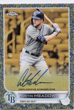 Austin Meadows 2022 Topps Gilded Collection Topps Chrome Gold Etch Blue /50 Auto