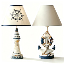 Modern Bedside Table Lamp 1 Bulb LED Reading Light Nautical Resin Desk Lighting