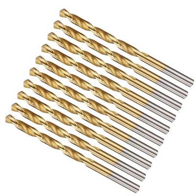 METALLIXITY Drill Bit 3/16 10Pcs, 4241 High-Speed Steel Straight Shank Titani...