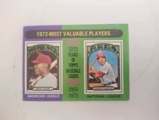 1975 Topps Baseball Card Mini 1972 MVP Johnny Bench Rich Allen N Creases Ex #210