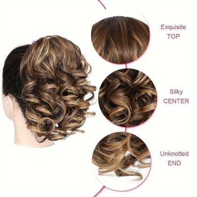 Women's Curly Wavy Ponytail Extensions Curly Straight Synthetic Hair For Women
