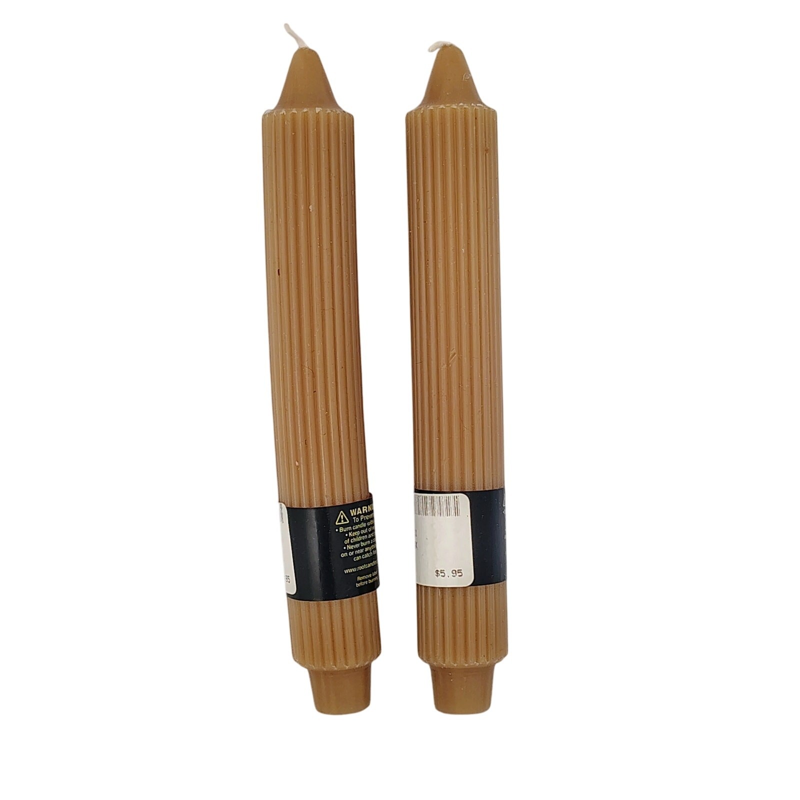 Root Candle Raw Beeswax Collenette Textured Taper Dinner 9" 