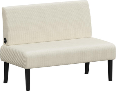Mini Sofa Couch Armless Loveseat Futon Corduroy Fabric Small Space Bedroom Beige