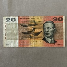 Commonwealth of Australia $20 Twenty Dollar Note Phillips / Randall, circulated.