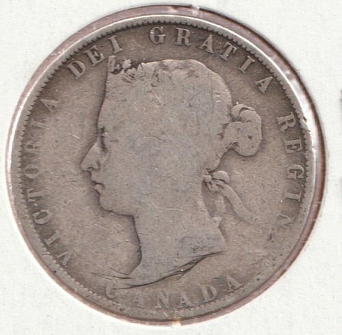1872 H Canadese 50 Centesimi - Regina Vittoria - Moneta Argento Sterling - Foto 2 di 2